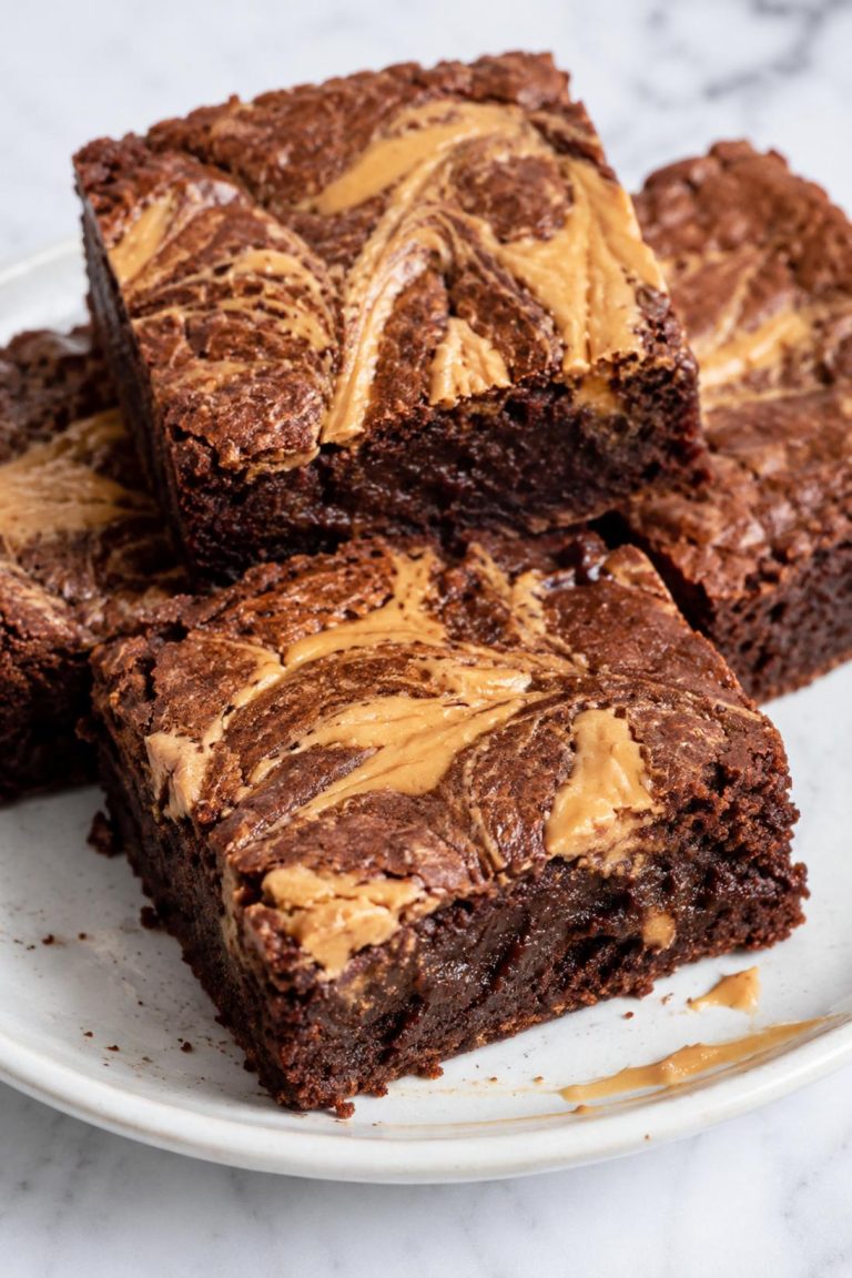 Soft and Chewy Peanut Butter Brownies