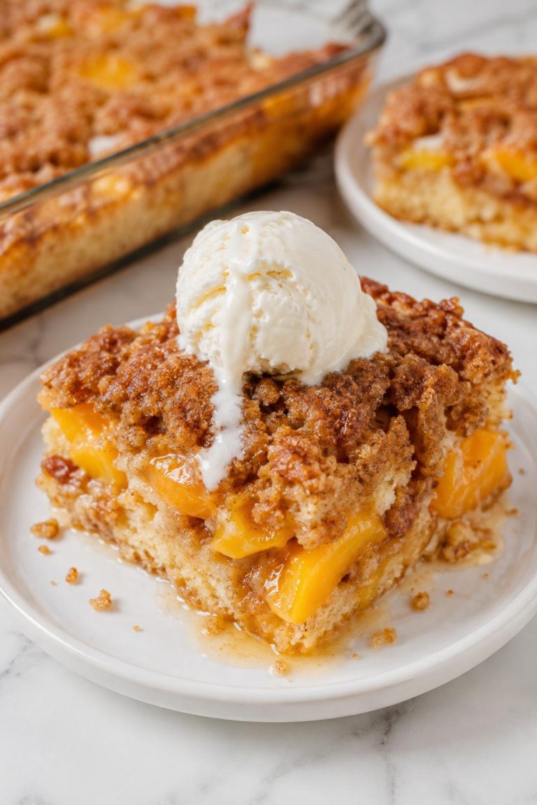 Peach Cobbler Cake Crisp