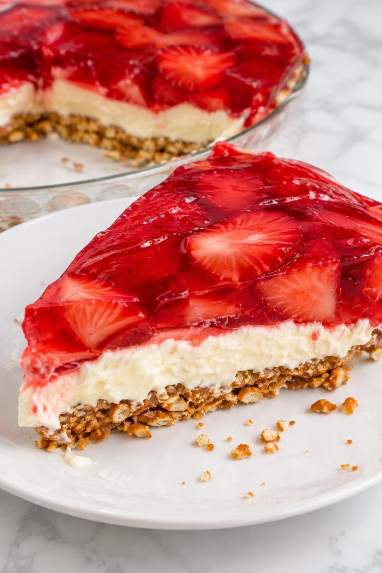 Strawberry Jello Pretzel Pie