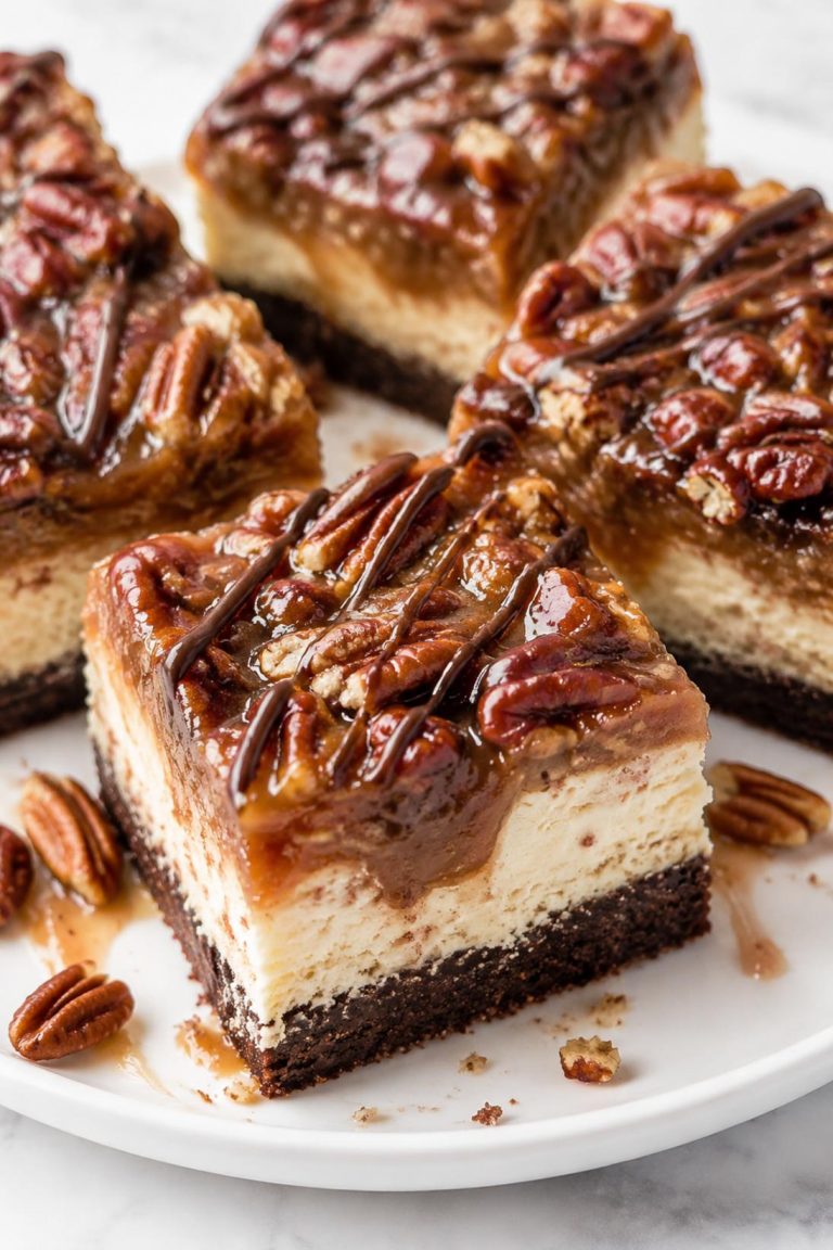 Turtle Cheesecake Bars Cheesecake